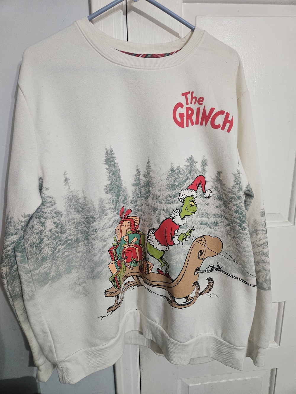 Dr. Seuss The Grinch Fleece Crewneck Pullover Sweatshirt Men's XL